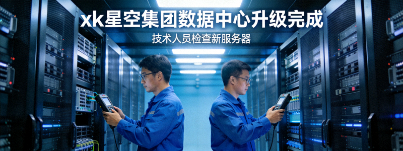 xk星空集团数据中心升级完成 - 技术人员检查新服务器